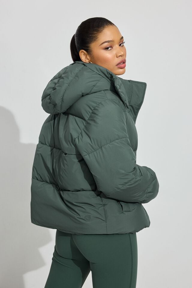 Women Garage Perfect Down Jackets Dark Green | A-2148605