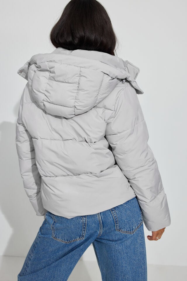 Women Garage Perfect Down Jackets Silver Grey | A-1897053