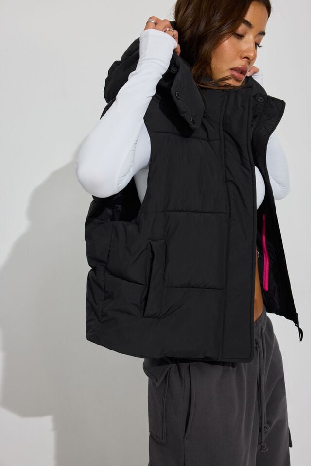 Women Garage Perfect Puffer Vest Black | A-3761205