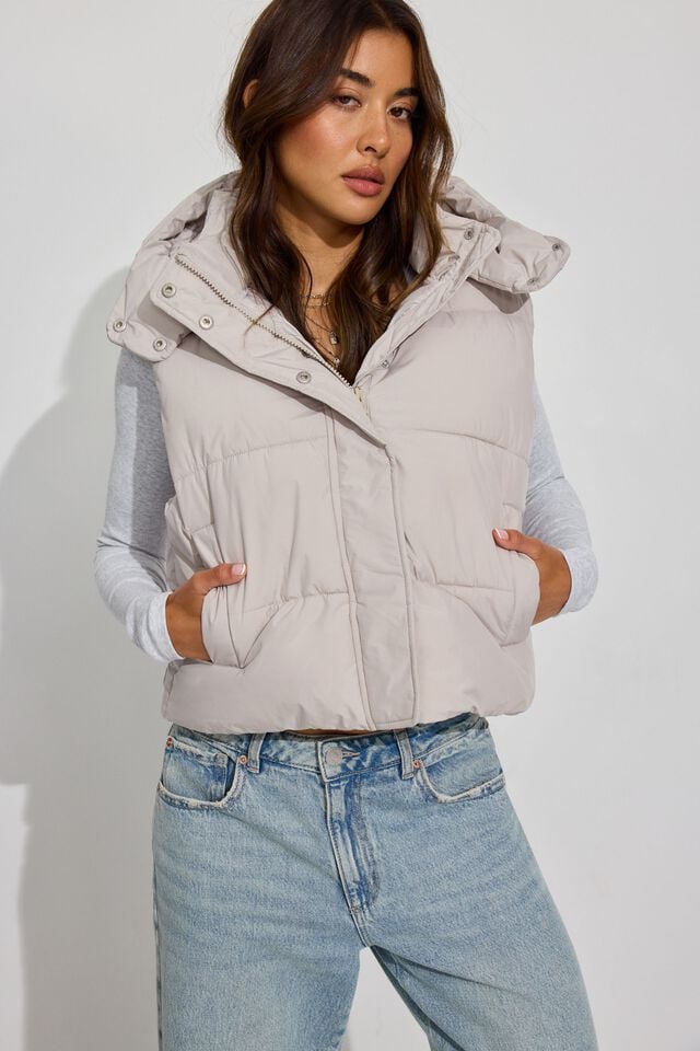 Women Garage Perfect Puffer Vest White | A-2961087