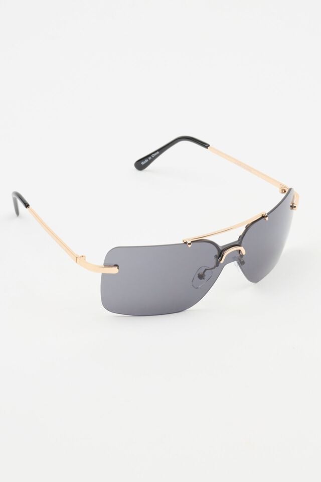 Women Garage Shield Lens Sunglasses Gold | A-5348190