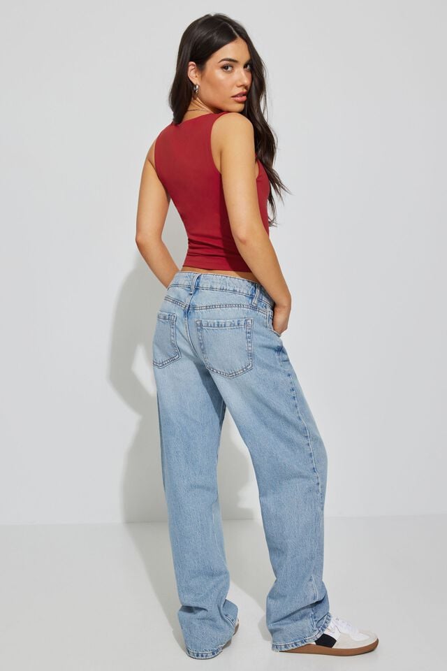 Women Garage Slouchy Jeans Blue | A-5390176