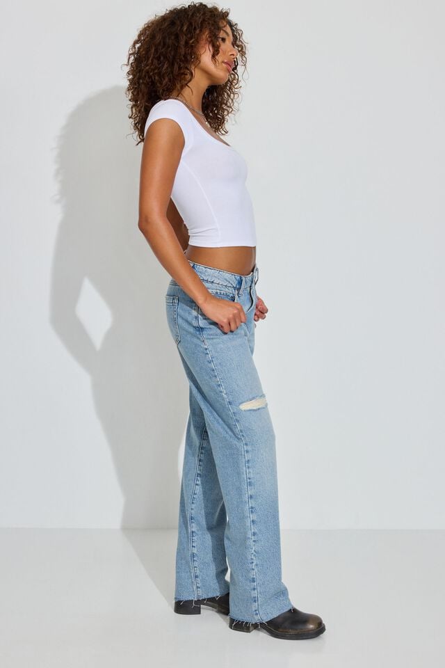 Women Garage Slouchy Jeans Blue | A-7023691