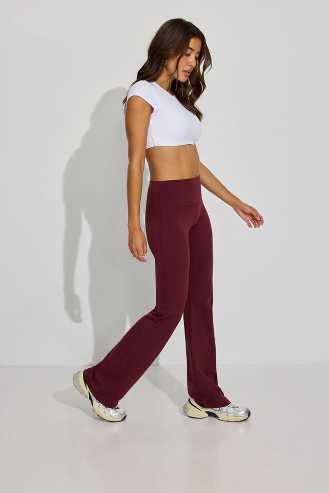 Women Garage Softactive Flare Leggings Burgundy | A-9286701