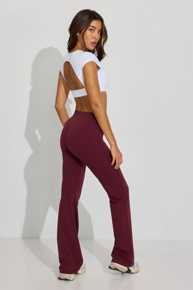 Women Garage Softactive Flare Leggings Burgundy | A-9286701