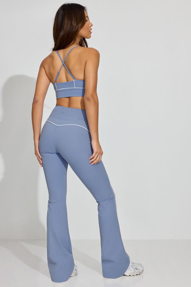 Women Garage Softactive Flare With Piping Leggings Blue | A-7395801