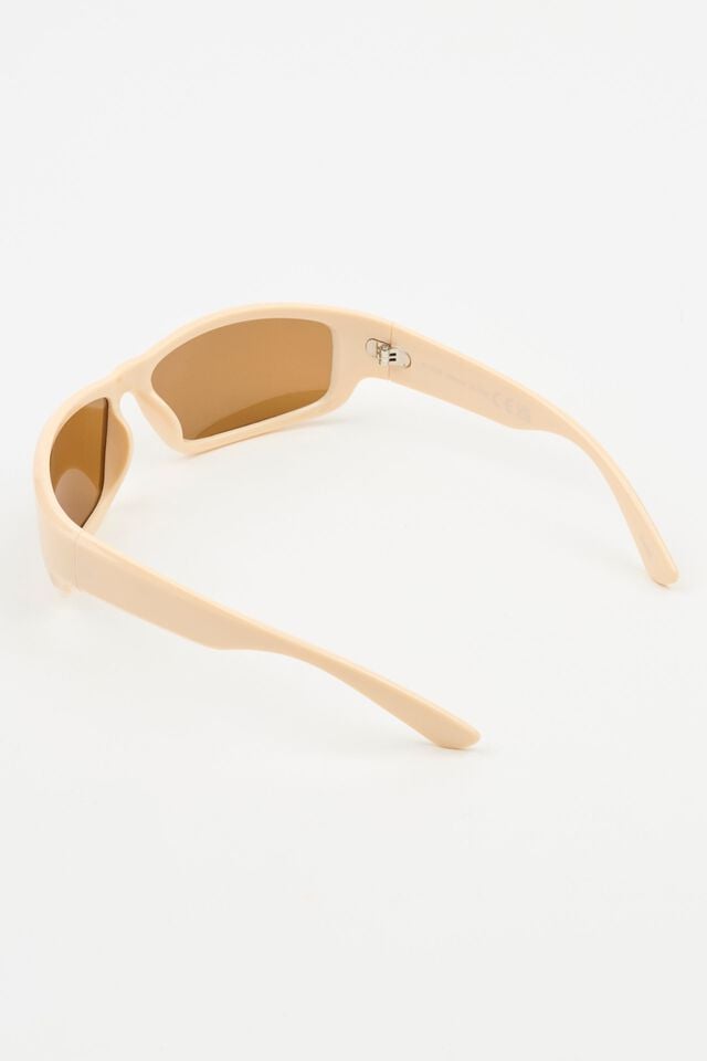 Women Garage Sporty Wrap Sunglasses Beige / Brown | A-3091682