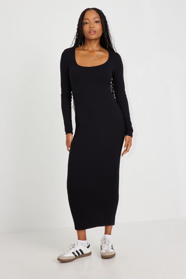 Women Garage Stassi Scoop Neck Maxi Dress Black | A-8731495