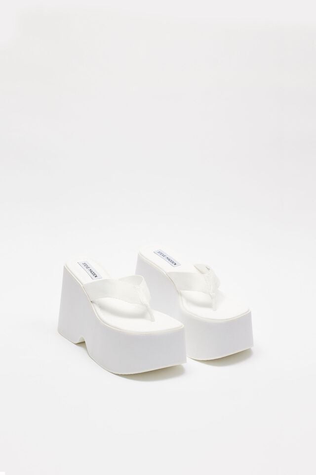 Women Garage Steve Madden Gwen Platform Sandals White | A-2045713