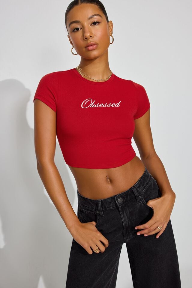 Women Garage Stormi T Shirts Red | A-6983510