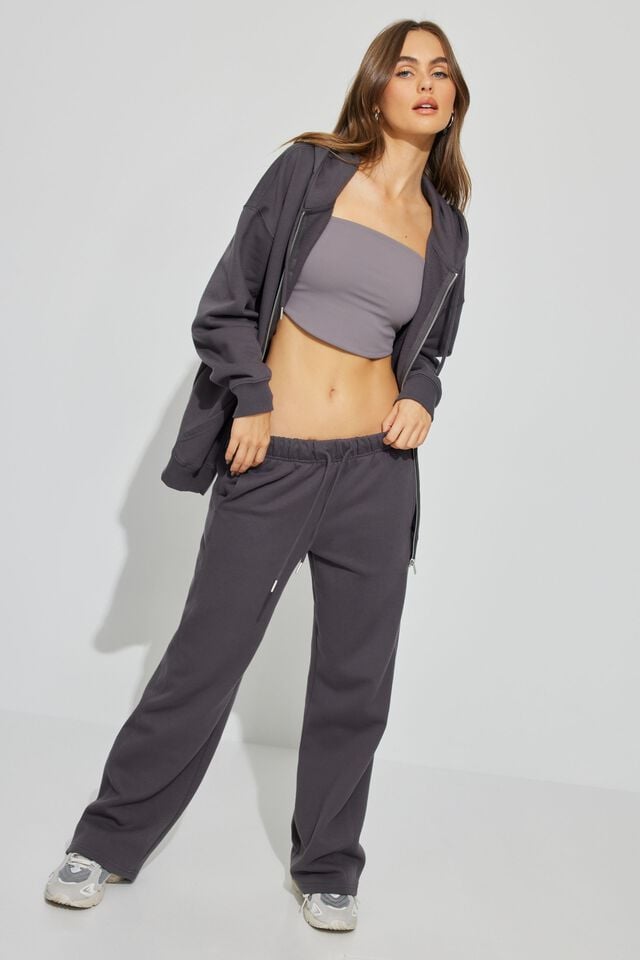 Women Garage Straight Leg Panel Sweatpants Grey | A-6974285