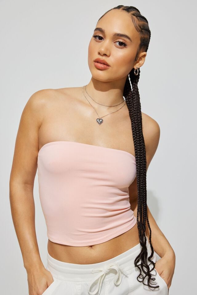 Women Garage Tasia Tube Tank Top Pink | A-7865304