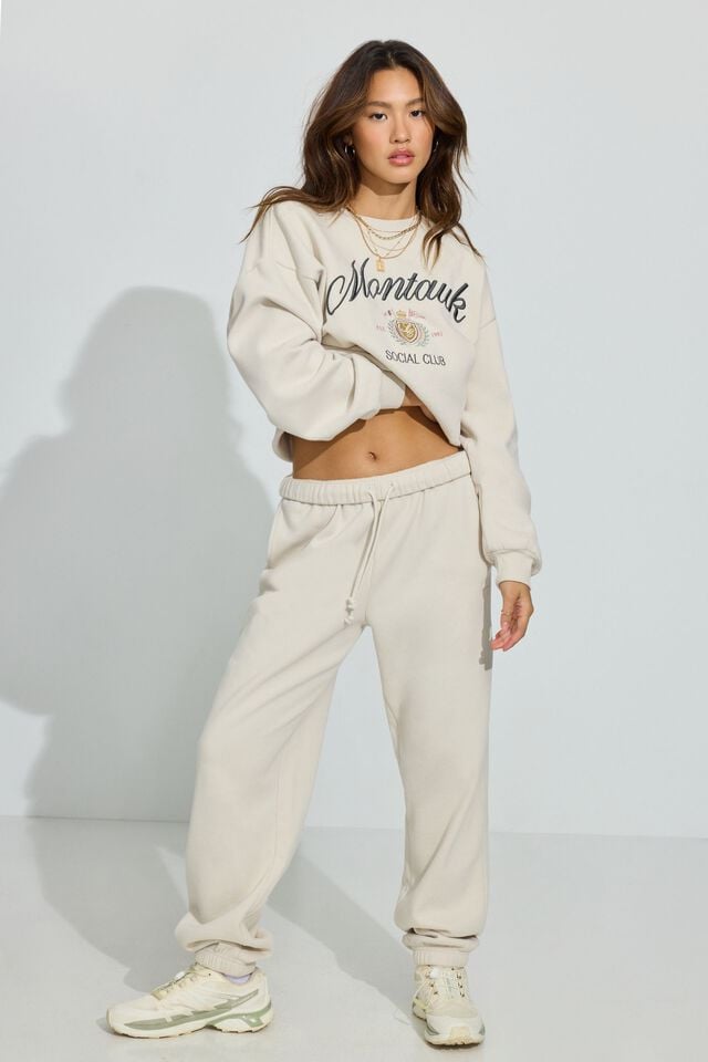 Women Garage Ultrafleece Boyfriend Sweatpants White | A-7834910