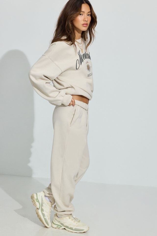 Women Garage Ultrafleece Boyfriend Sweatpants White | A-7834910