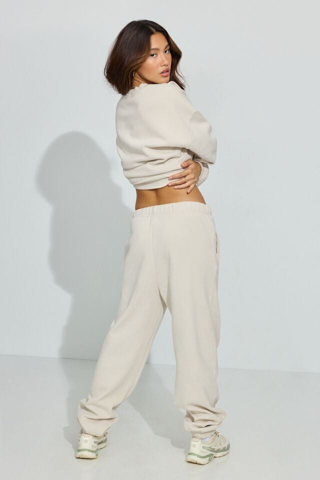 Women Garage Ultrafleece Boyfriend Sweatpants White | A-7834910