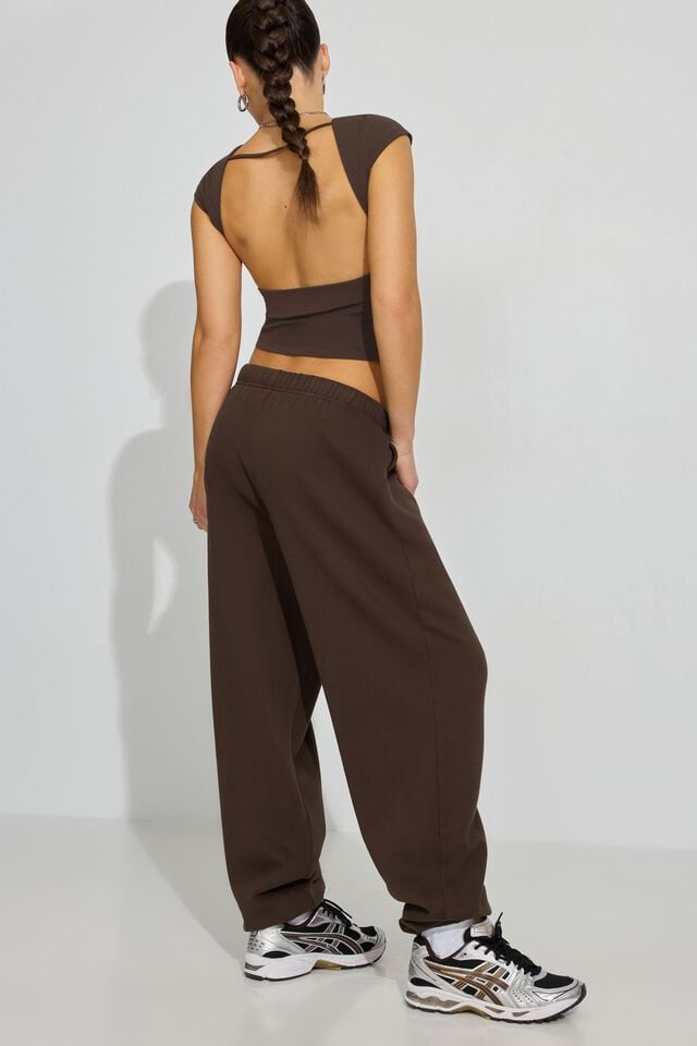 Women Garage Ultrafleece Boyfriend Sweatpants Brown | A-7561324