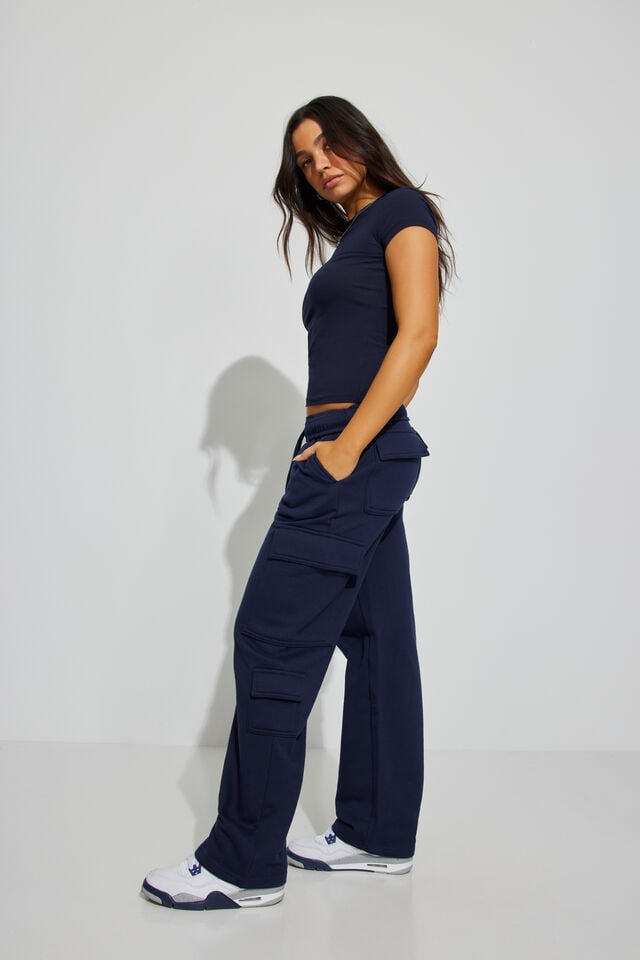 Women Garage Ultrafleece Cargo Pants Blue | A-4813075