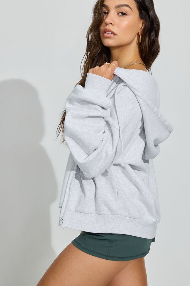 Women Garage Ultrafleece Full Zip Hoodie Grey | A-1789563