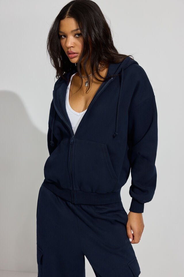 Women Garage Ultrafleece Full Zip Hoodie Blue | A-1580267