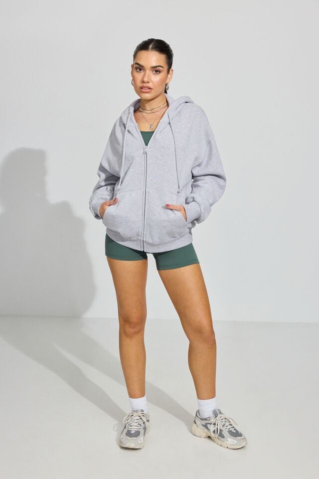 Women Garage Ultrafleece Full Zip Hoodie Grey | A-3145760