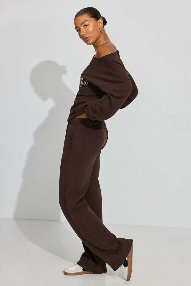 Women Garage Ultrafleece Straight Leg Sweatpants Brown | A-8310659