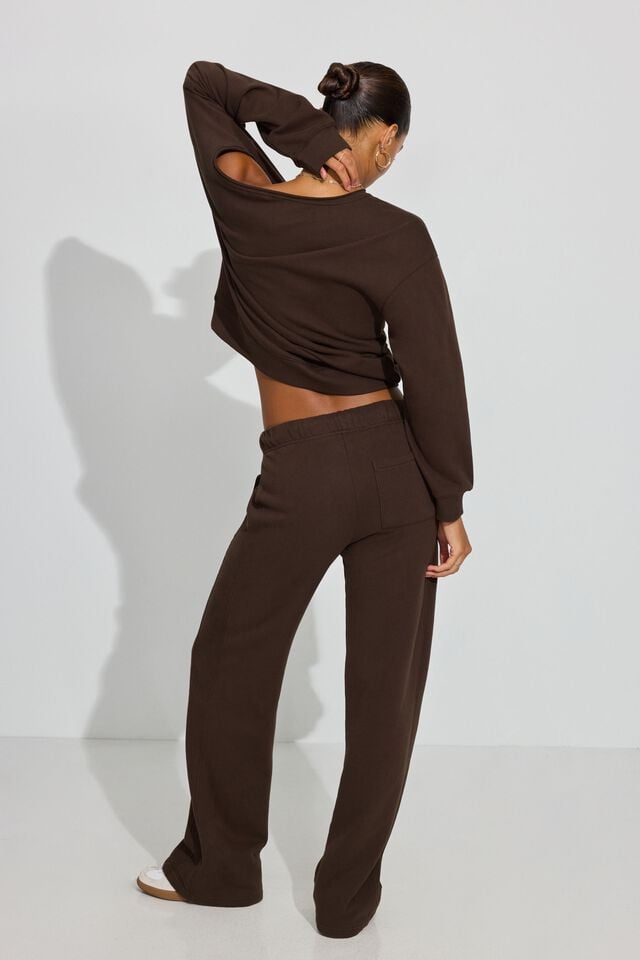 Women Garage Ultrafleece Straight Leg Sweatpants Brown | A-8310659