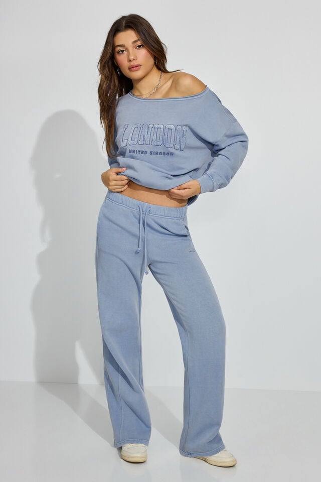 Women Garage Ultrafleece Straight Leg Sweatpants Blue | A-2603947