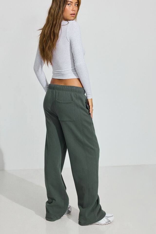 Women Garage Ultrafleece Straight Leg Sweatpants Dark Green | A-5608423