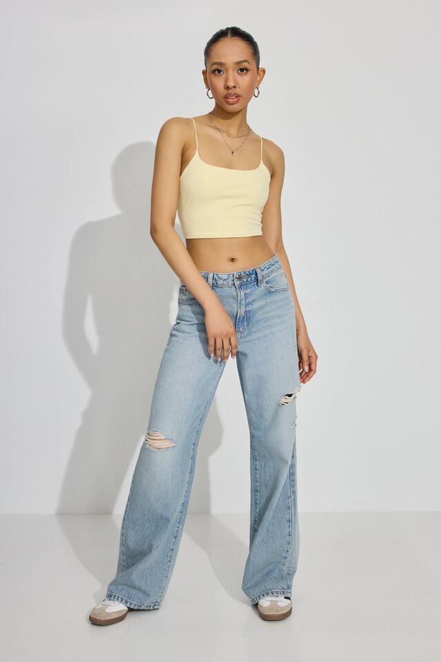 Women Garage Wide Leg Jeans Blue | A-5612789