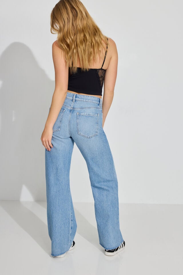 Women Garage Wide Leg Jeans Blue | A-6725081