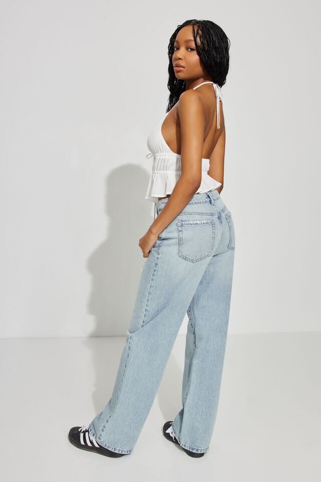 Women Garage Wide Leg Jeans Blue | A-9081763